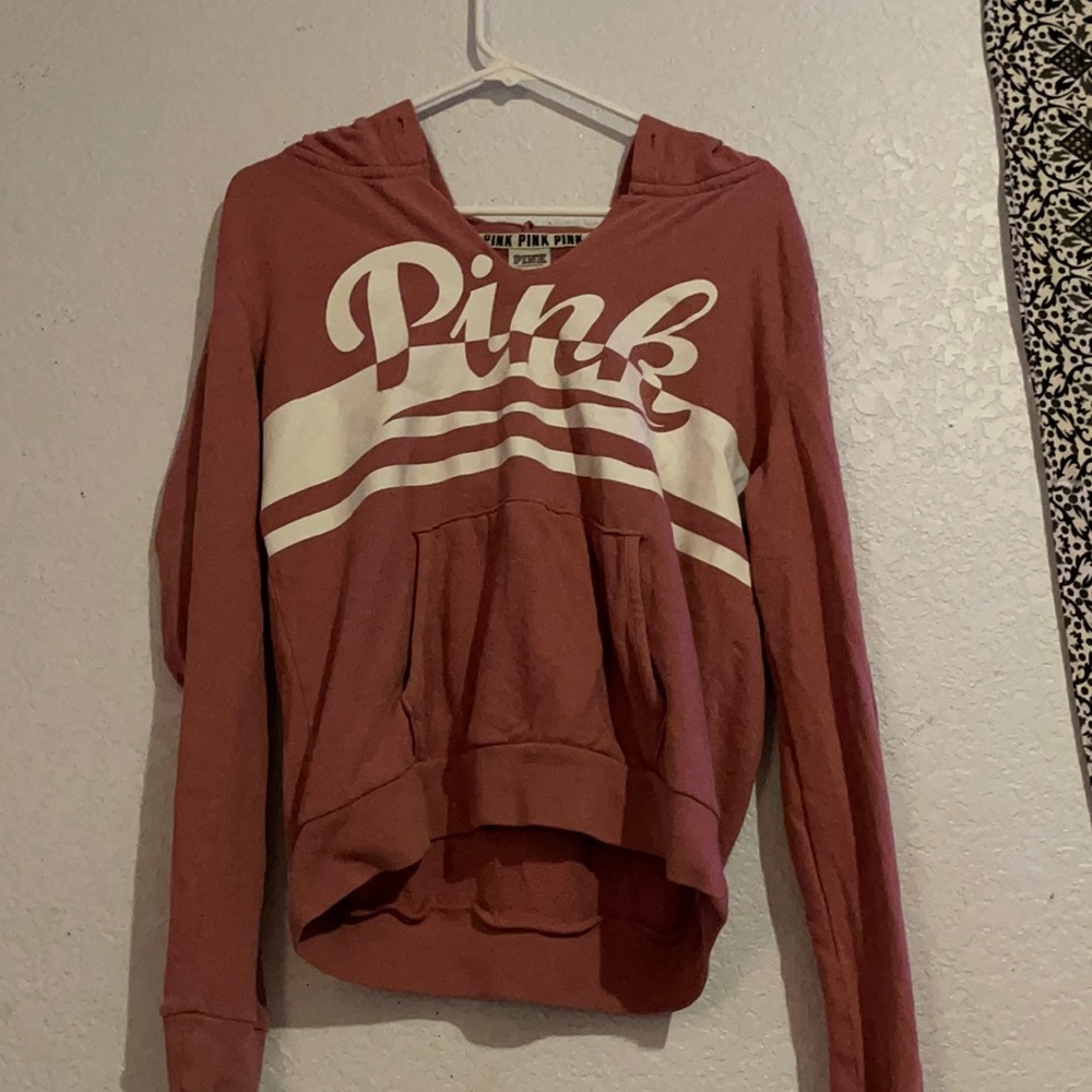 Pink v neck hoodie